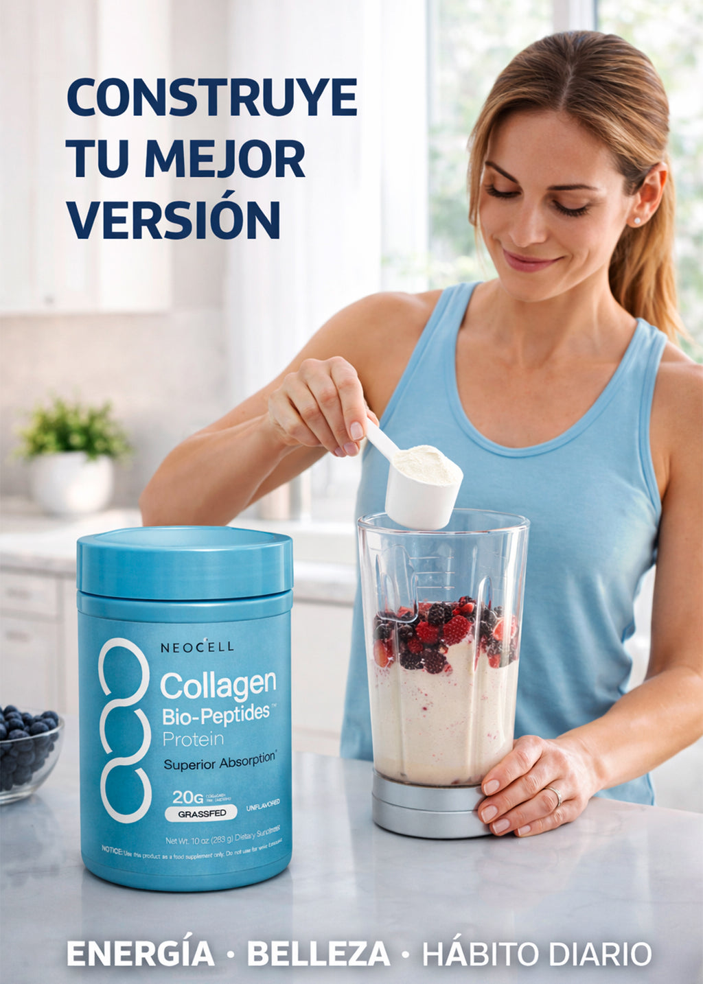 Neocell Collagen Peptides 283 g – Colágeno para piel, cabello y uñas